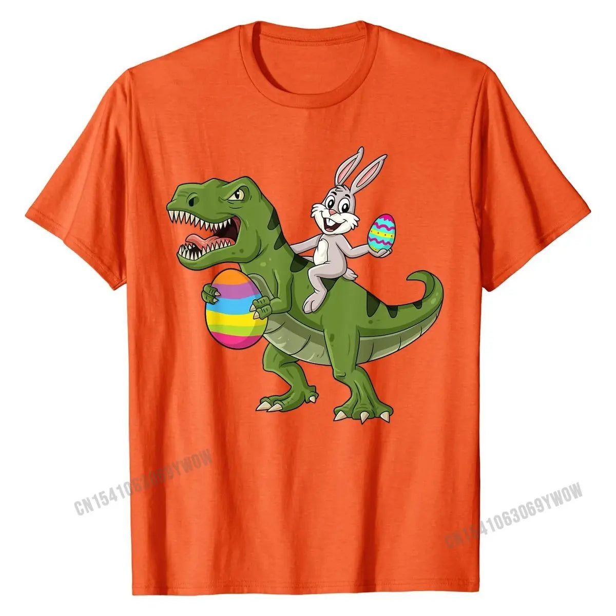 Rabbit Riding T Rex Easter Egg Boys Girls Kids T-Shirt T Shirt Graphic Custom