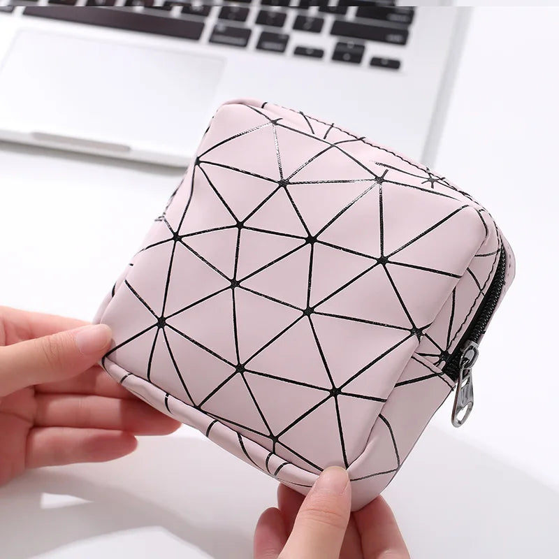 Small Cosmetic Bag Sanitary Pad Storage Organizer Women Pad Pouch Bags Portable