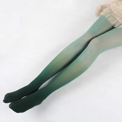 Sumodx Women's 120D Velvet Tights Candy Color Gradient Sexy Opening Crotch