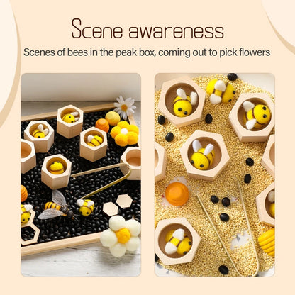 Montessori Honeycomb Wooden Toys Bee Educational Toys