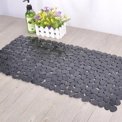 Bath Mat PVC Large Bathtub Safety Shower Non-Slip Mats With Suction Cups Pebbles