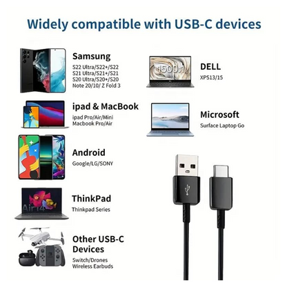 6ft USB-C Charger Type C Cable Cord