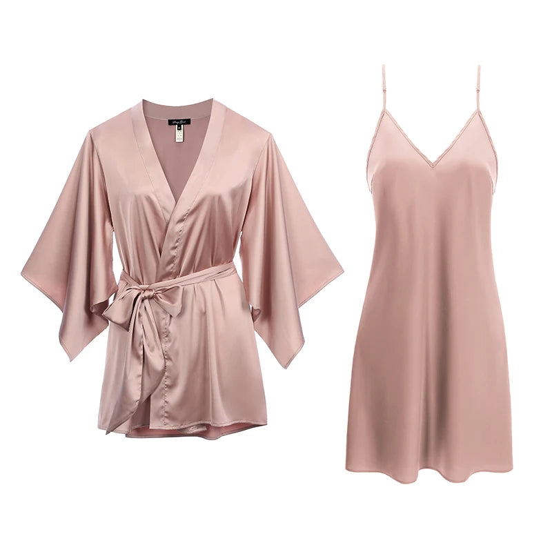 Women Satin Night Dress Silk Sexy  Size Sexy  Night Robe  Bathrobe Perfect