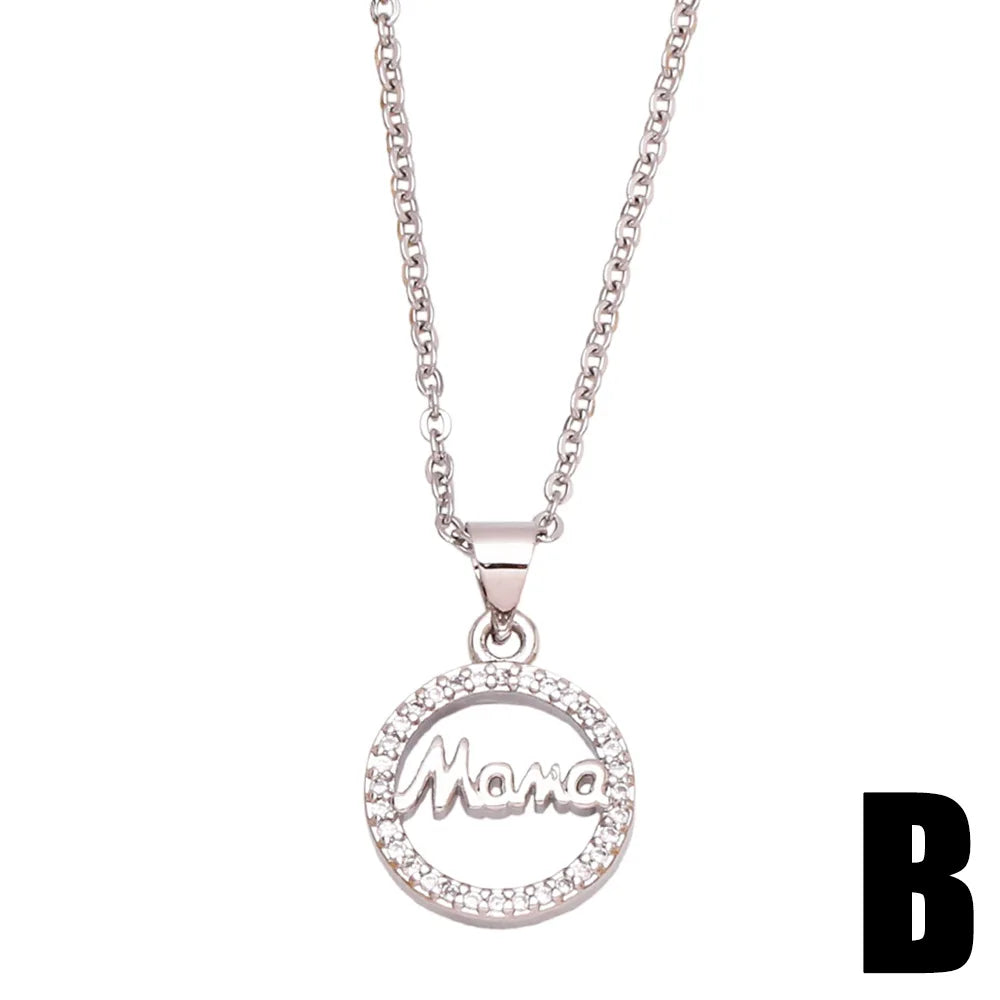 Mother's Day Mama Letter Pendant Necklace for Women Stainless Steel Mom