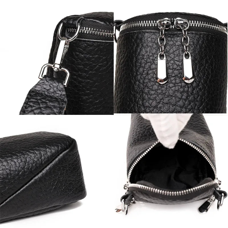 Genuine Leather Women Shoulder Bags Luxury Brands Mini Female Mobile Phone Bag