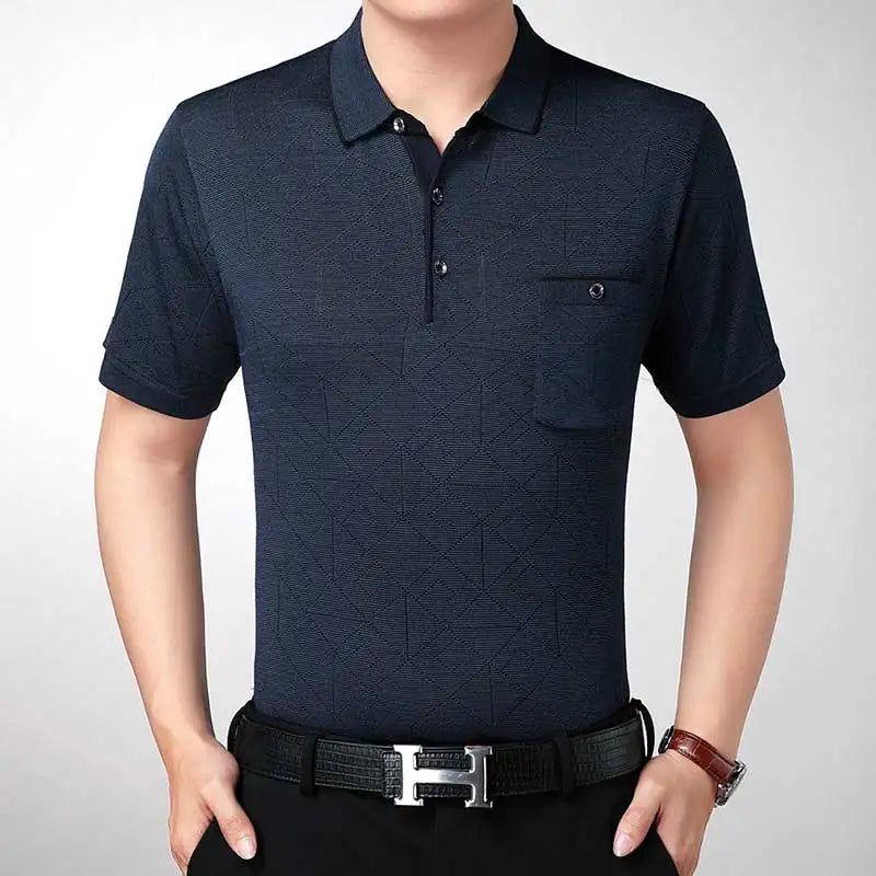 2022 Real Pocket Bodybuilding Short Sleeve Polo Shirt Men Argyle Polos