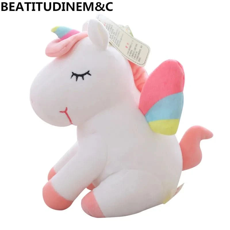 1Pcs 25cm Fat Rainbow Style Unicorn Plush Toy Animal Stuffed Toys