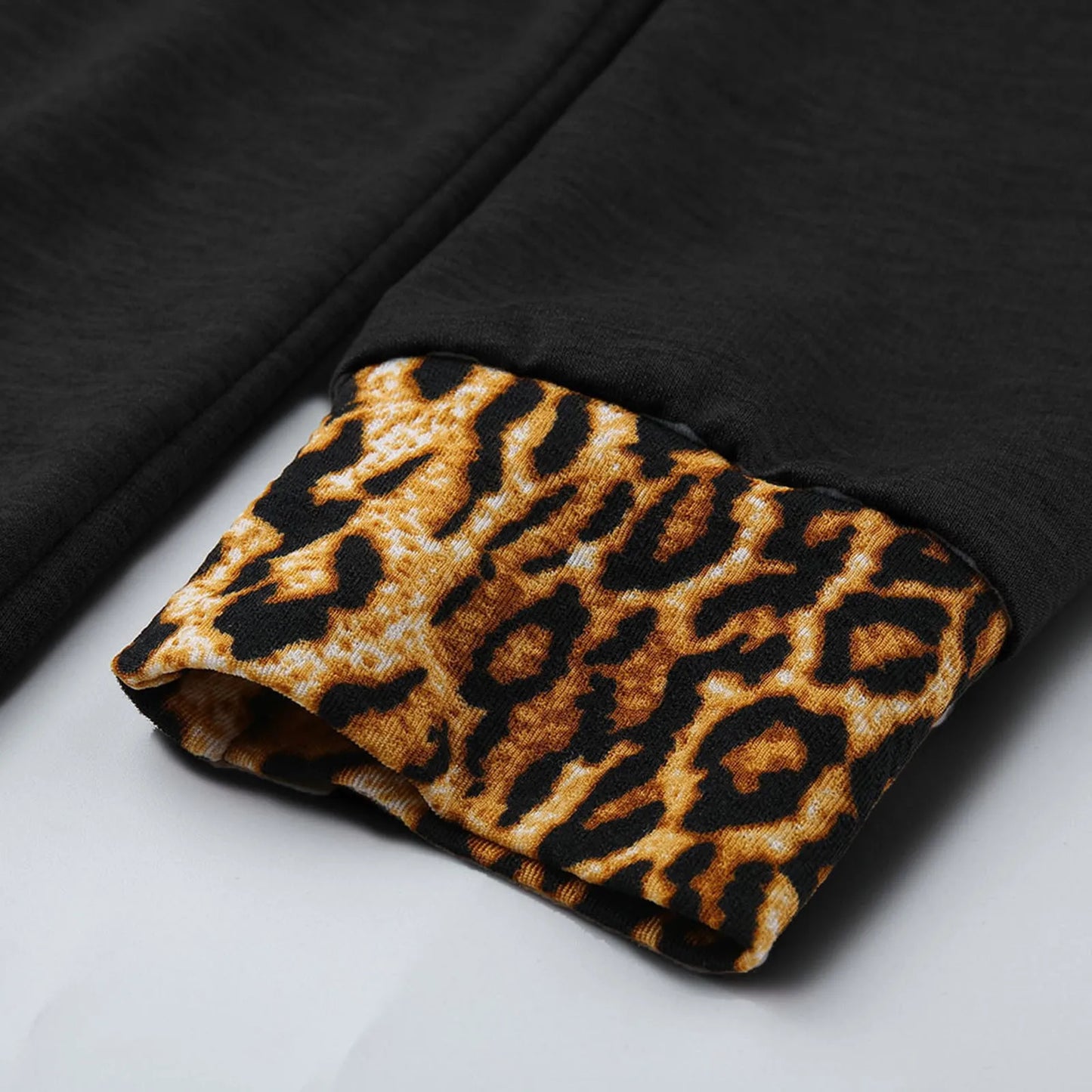 Women Hooded Warm Long Hoodies Long Sleeve Hoodies Winter Leopard Sweatshirts