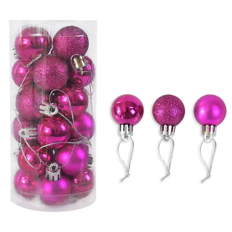 3cm 24pcs New Year Balls Decorations for Tree Hanging Bauble Ball New Year