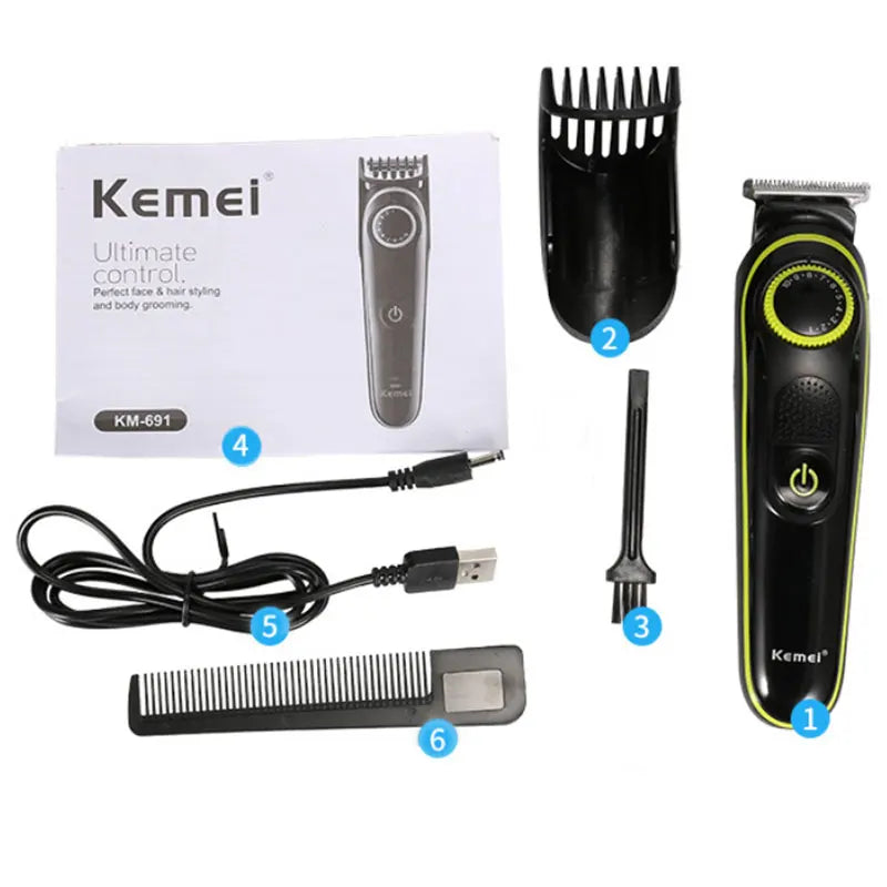 Kemei Adjustable Beard Hair Trimmer for Men Mustache Facial & Body Hair Clipper