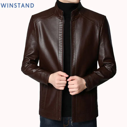 Men Leather Suit Jacket Men Slim Fit Blazer Coat Men Fashion Leather Jacket