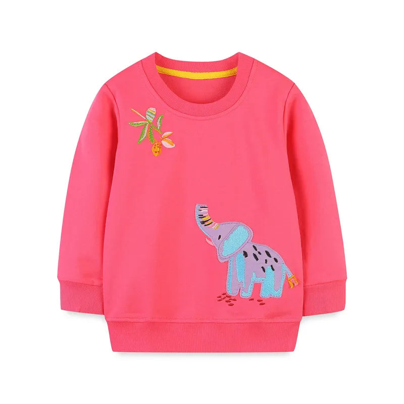 Jumping Meters New Arrival Autumn Winter Sweatshirts for Girls Animals Applique