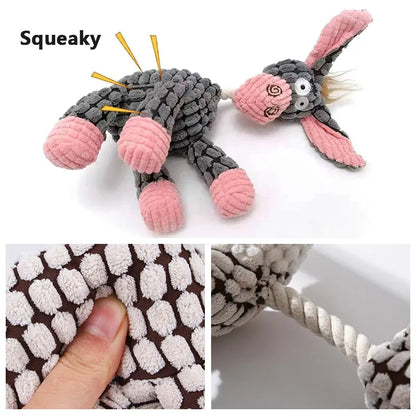 Plush Dog Toys Corduroy for Small Medium Dogs Animal Dog Squeaky Toy