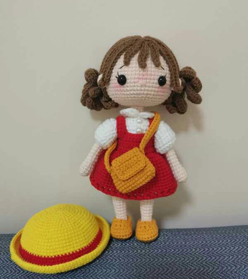 Knitting Dolls Kid Xiaomei Sister Girls With Hat Crochet Yarn Soft