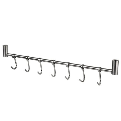 Kitchen Rail Rack Wall Mounted Utensil Hanging Rack Stainless Steel Hanger Hooks