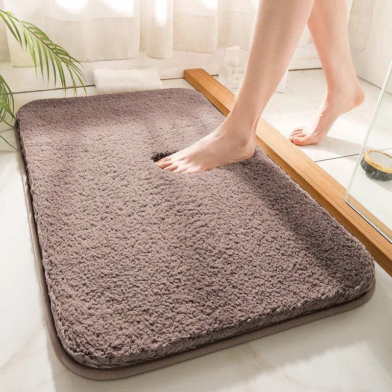 Super Thick Fluff Fiber Bath Mats Non-Slip Absorbent Rug Foot Mat