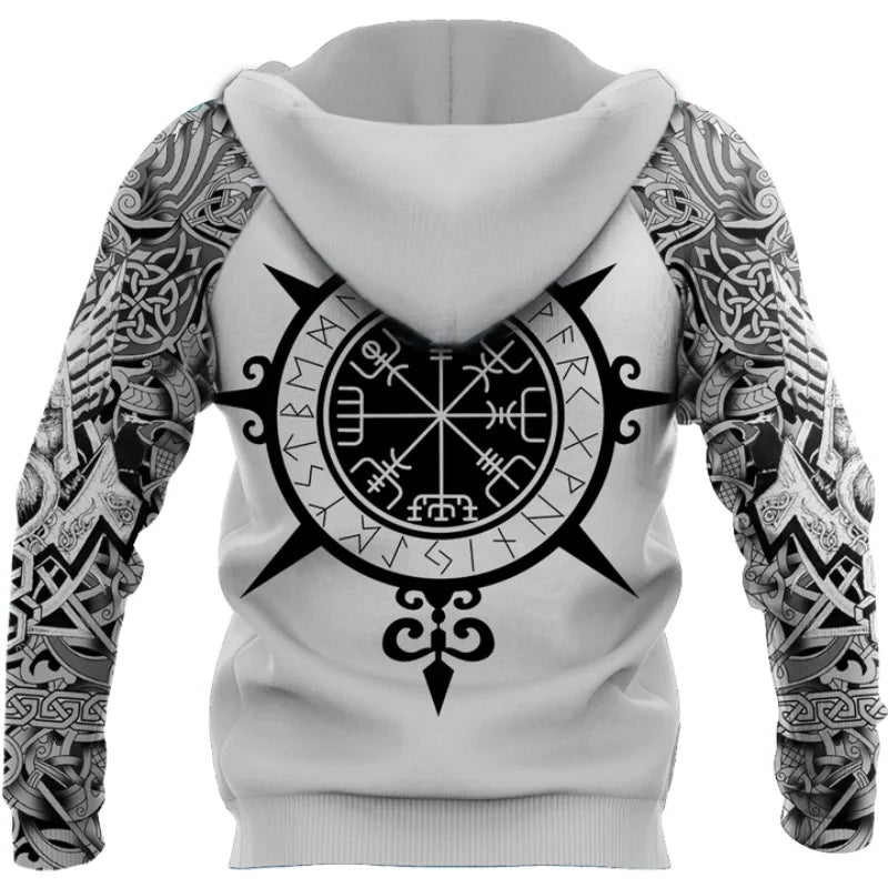 Fenrir Wolf Valknut Tattoo 3D Printed Men Hoodies Harajuku Hooded Sweatshirt