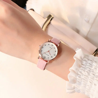 Women Watches Simple Vintage Small Dial Watch Sweet Leather Strap Outdoor