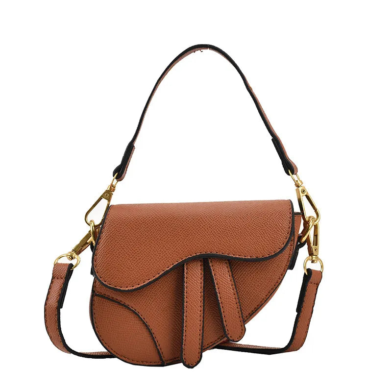 Fashion Women Saddle Bag Small Shoulder Bags 2023 High Quality Solid PU Leather