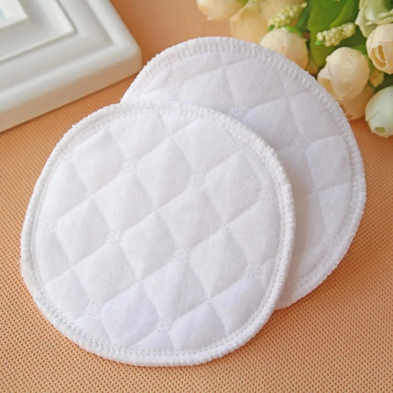 6 Pairs 3 Layers Cotton Reusable Breast Pads Nursing Waterproof Organic Plain