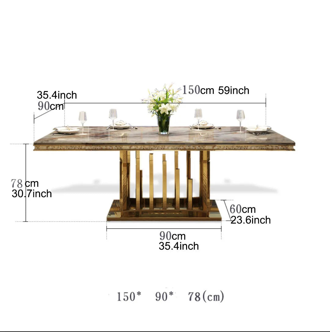 Modern Marble Dining Tables Modern Rectangular Gold Stainless Dining Table