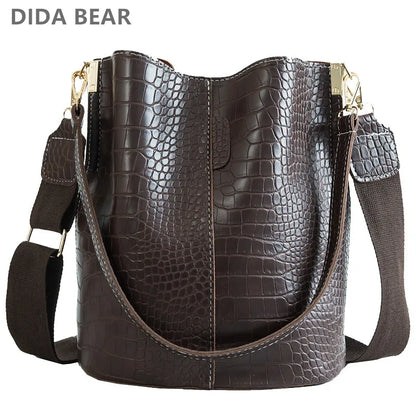 DIDA BEAR Crocodile Crossbody Bag for Women Shoulder Bag Brand Designer Women