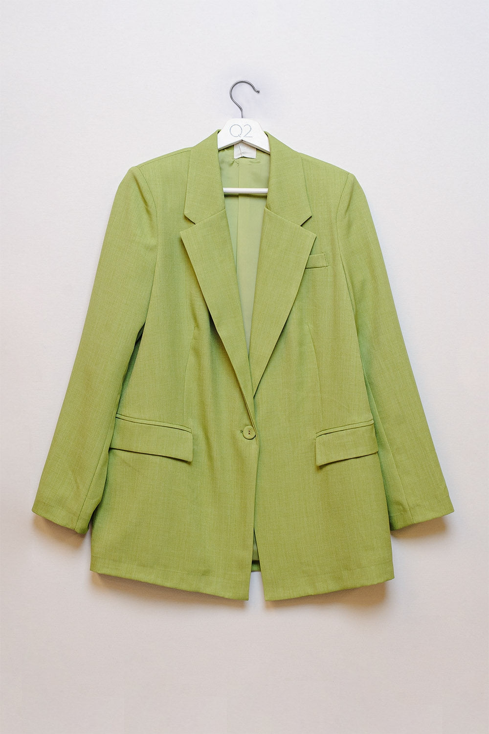 Textured Oversized Blazer in Green