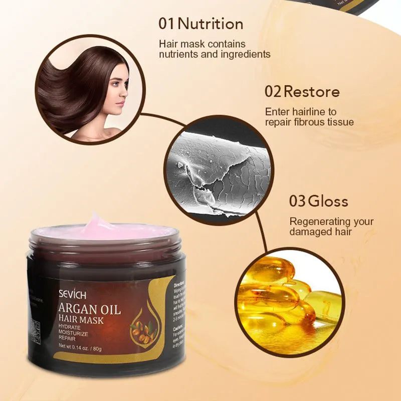 Sevich Salon 80g Argan Oil Hair Mask Moisturizing Hair Care Keratin Hair