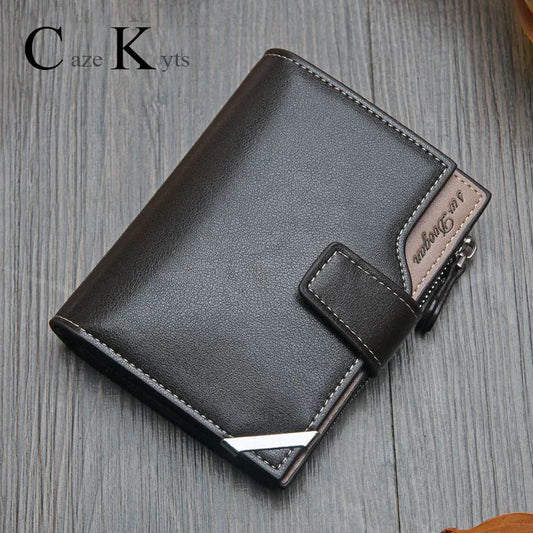 New Korean Casual Men's Wallet Short Vertical Locomotive British Casual