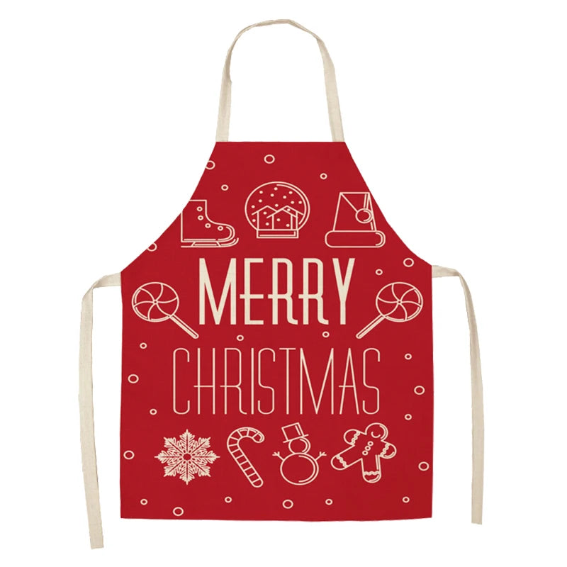 Linen Merry Christmas Apron Christmas Decorations for Home