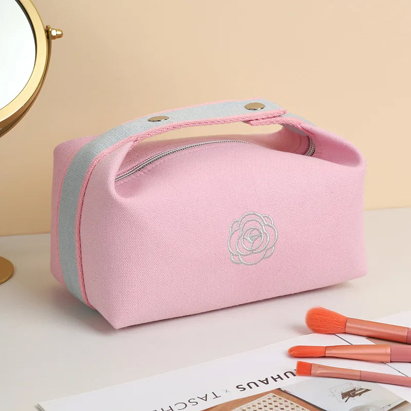 Custom Logo Small Cotton Cosmetics Bag Women Makeup Ladies Cosmetic Travel Bag