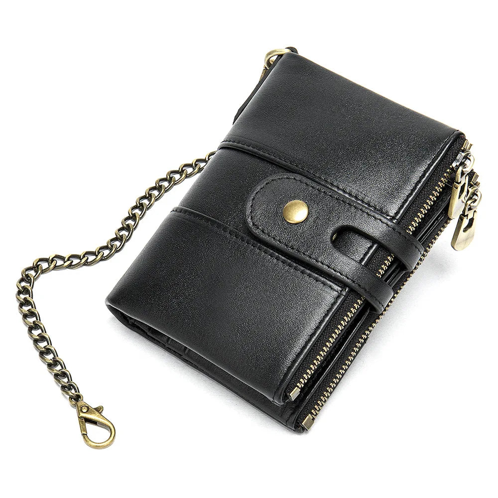 RFID Genuine Cowhide Leather Luxury Purse Men Good Quality Small Mini Leather