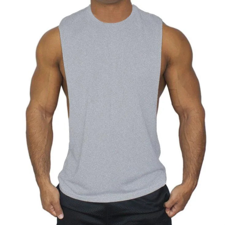 Muscleguys Mens Workout Tank Tops Fitness Bodybuilding Clothing Low Cut Armholes