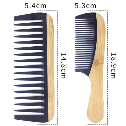 Hot Sale Natural Bamboo Wooden Tail Hair Combs Anti-Static Hairs Care Healthy