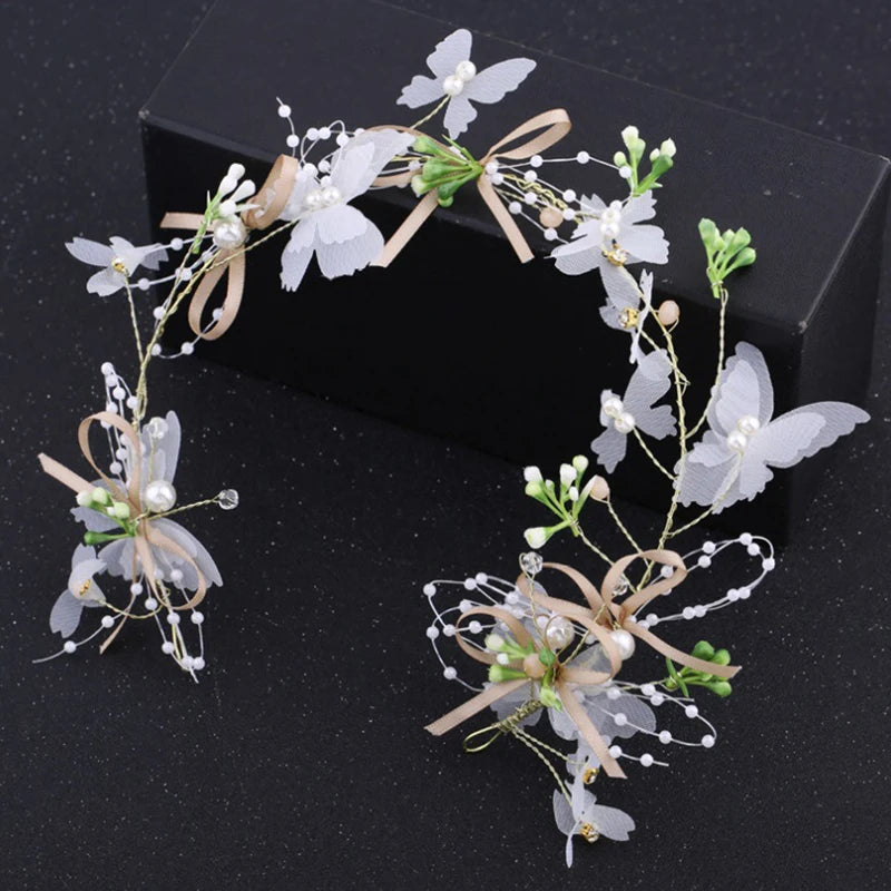 Bride Wedding Hair Accessories Gorgeous Flower Headbands Braided Hair Vine