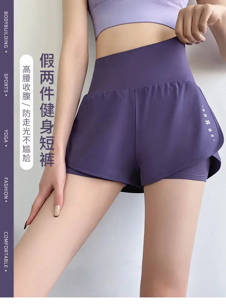 Sport Shorts Women Sportswear Double-Deck Running Shorts Gym Training Shorts