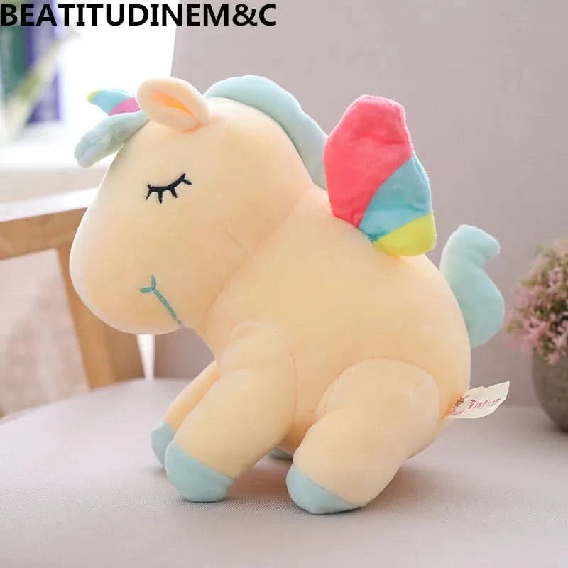 1Pcs 25cm Fat Rainbow Style Unicorn Plush Toy Animal Stuffed Toys