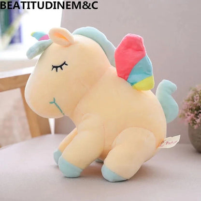 1Pcs 25cm Fat Rainbow Style Unicorn Plush Toy Animal Stuffed Toys