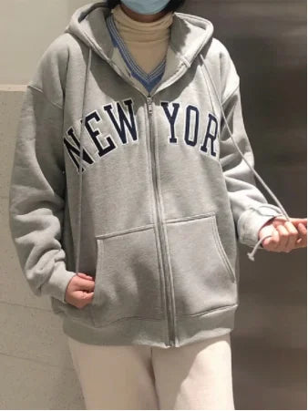 PUWD Cute Girls Embroidery Oversize Cotton Hoodies 2022 Autumn Loose Hoodie