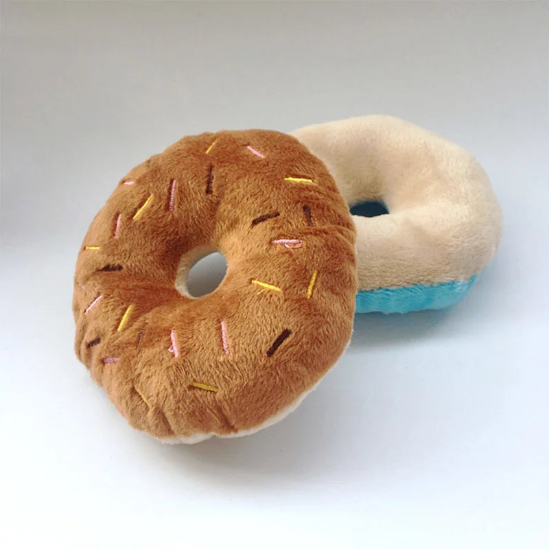 Soft Dog Donuts Plush Pet Dog Toys for Dogs Chew To