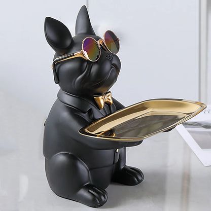 French Bulldog Sculpture Dog Statue Jewelry Storage Table Decoration Home Decor