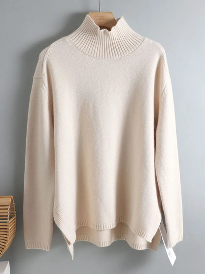 Autumn Winter Basic Oversize Thick Sweater Pullovers Women Loose Cashmere