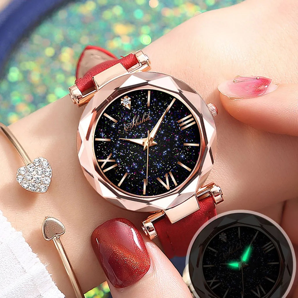 Fashion Luxury Watch Men Women Stars Little Point Frosted Quartz Watch