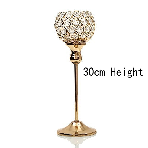 Home Decoration Metal Candlesticks for Candles Crystal Tealight Centerpieces