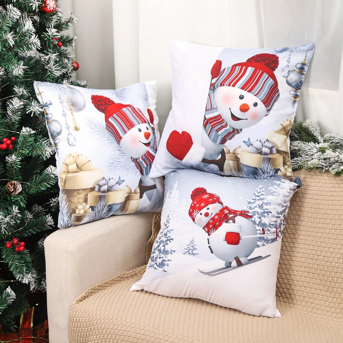 Merry Christmas Cushion Cover Christmas Decorations for Home 2024 Christmas