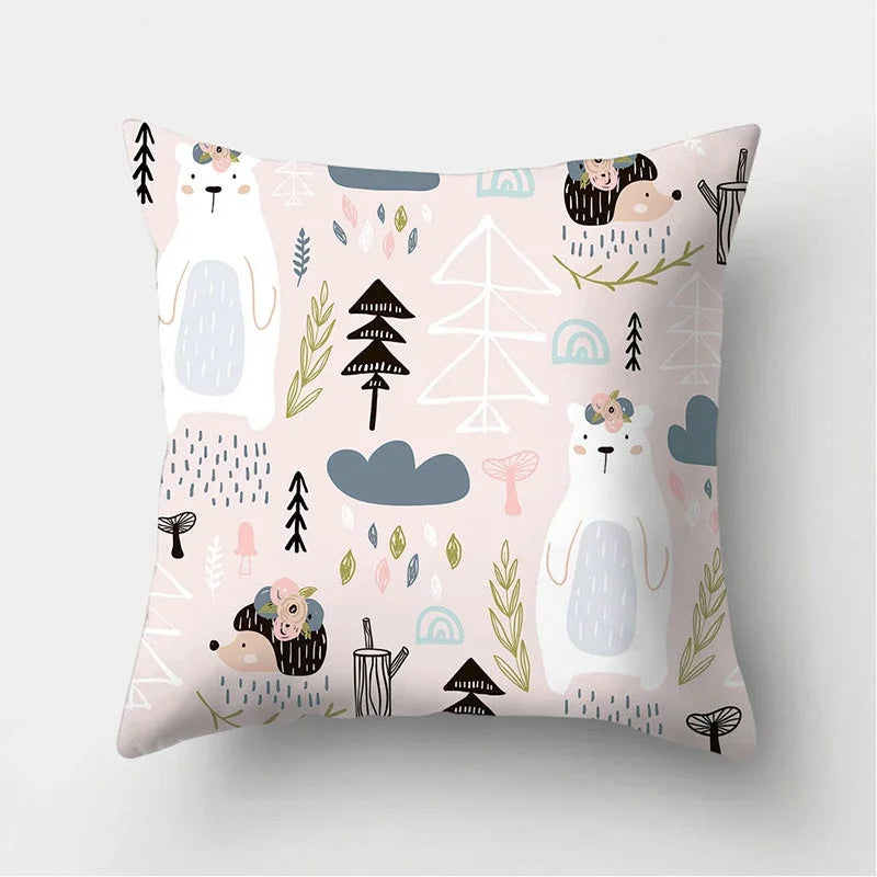 Dinosaur Alpaca Owl Panda Decorative Cushions Pillowcase Polyester Cushion Cover