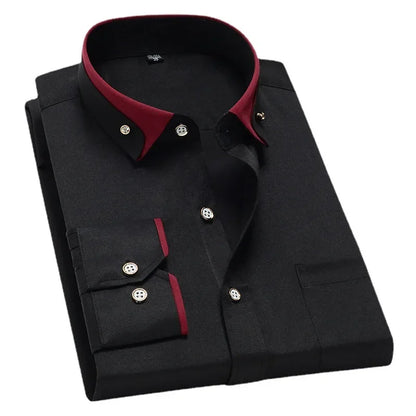 Non-Ironing Men Dress Shirts Long Sleeve Formal Male Clothing Slim Fit