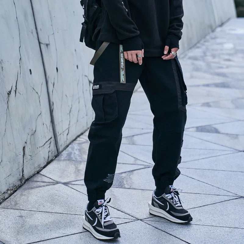 CHAIFENKO Hip Hop Cargo Pants Men Fashion Harajuku Black Harem Pant