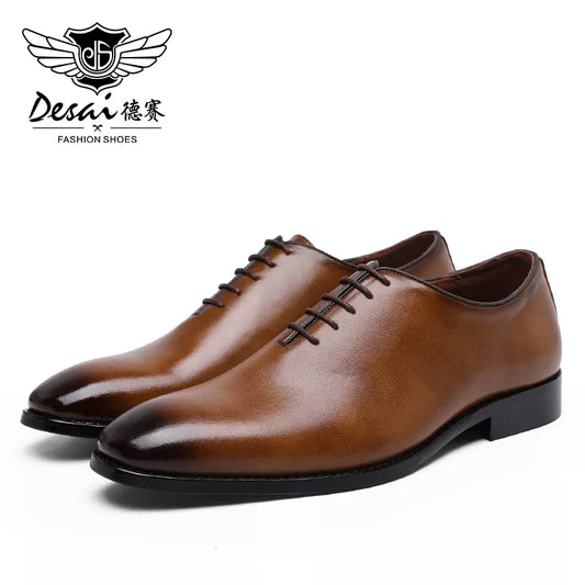 DESAI Oxford Mens Dress Shoes Formal Business Lace-Up Full Grain