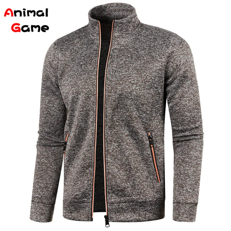 New Men's Collar Hoodies Sweatshirt Zipper Stand Collar Pullover Men